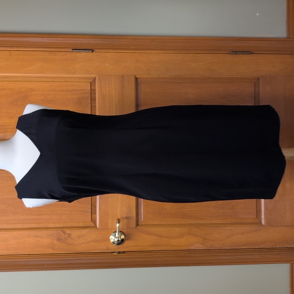 Isabella Bird Sleeveless V Neck Little Black Knit Dress Size medium
